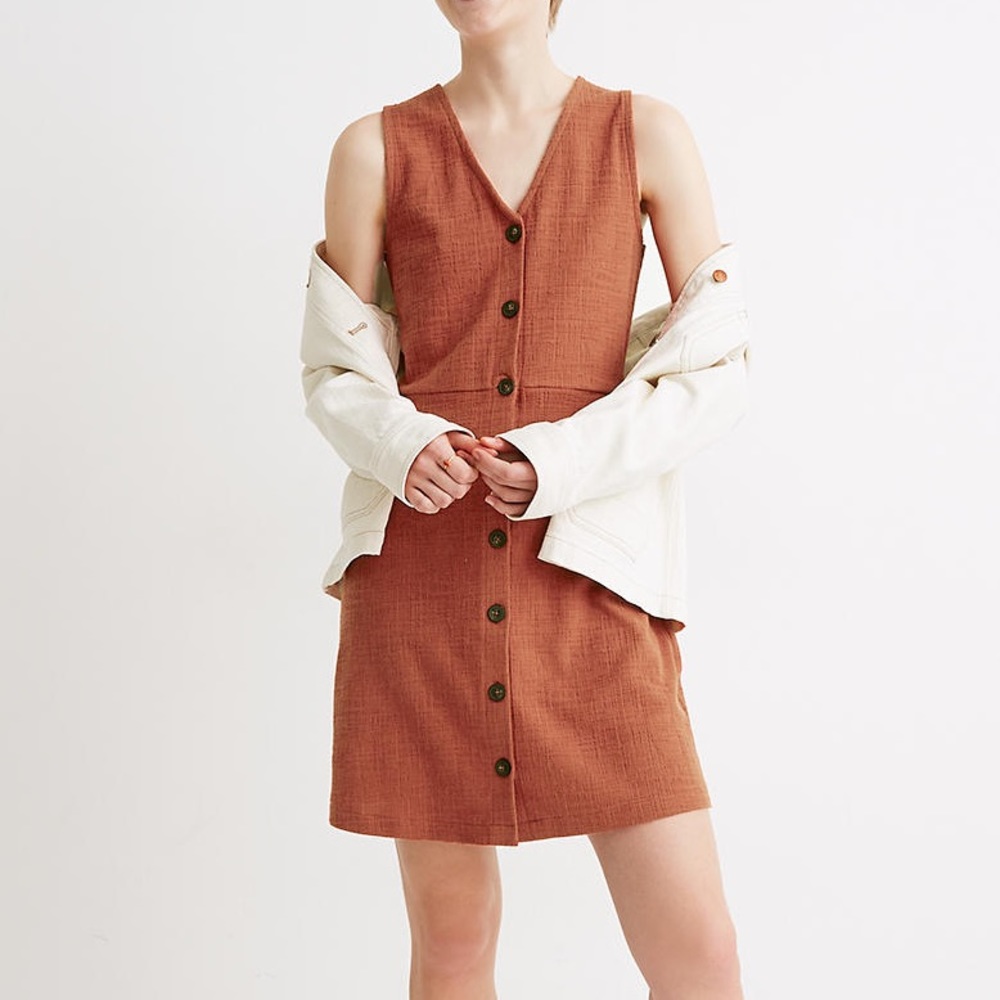 Madewell Button-Front Mini Dress